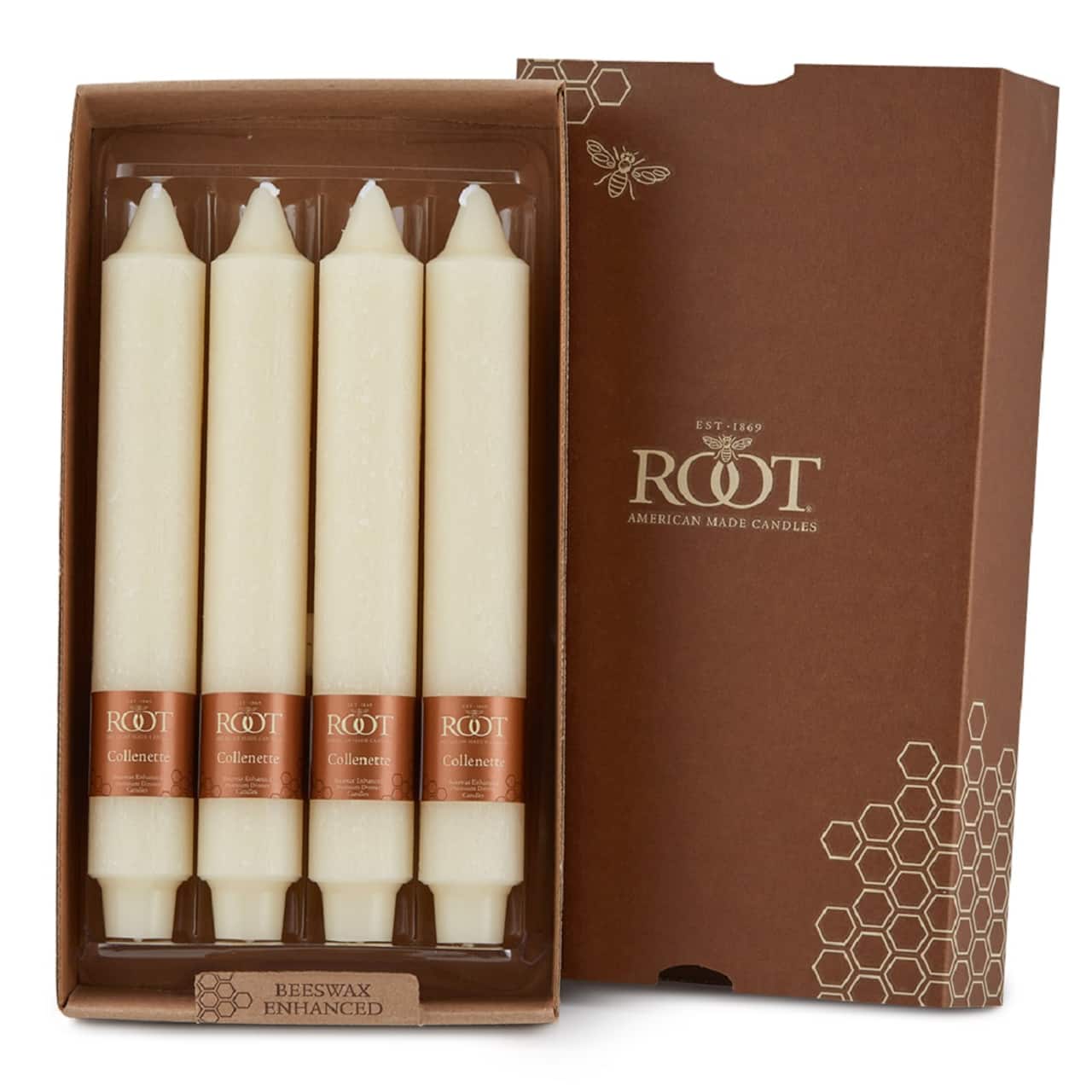 Root Candles 9" Unscented Timberline™ Collenette Taper Candles, 4ct.